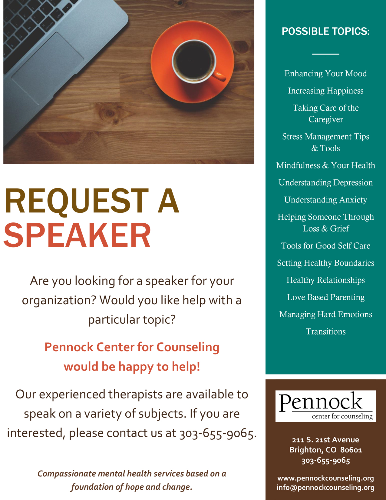 image of request a speaker flyer